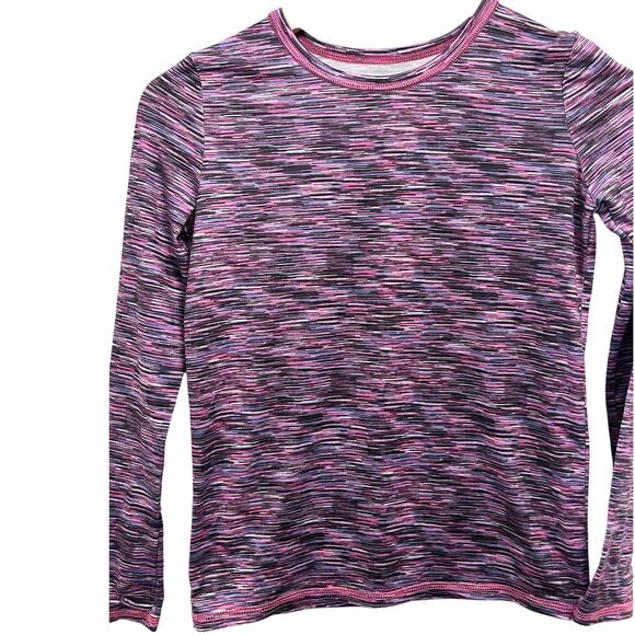 Cuddl Duds Comfortech Base Layer Top Purple Static Print Large - Picture 1 of 3
